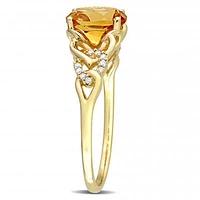 Julianna B 10K Yellow Gold Madeira Citrine & Diamond Ring