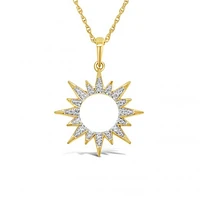10K Yellow Gold Diamond Sun Pendant