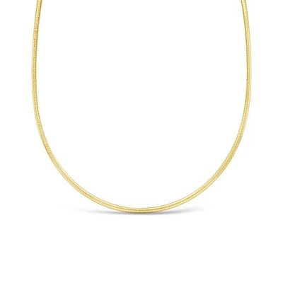 10K Yellow and White Gold 18" Reversible Omega Necklace