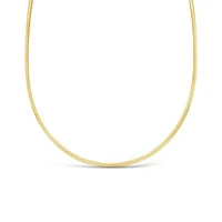 10K Yellow and White Gold 18" Reversible Omega Necklace
