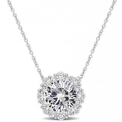 Julianna B 10K White Gold Created White Sapphire Pendant