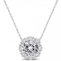 Julianna B 10K White Gold Created White Sapphire Pendant