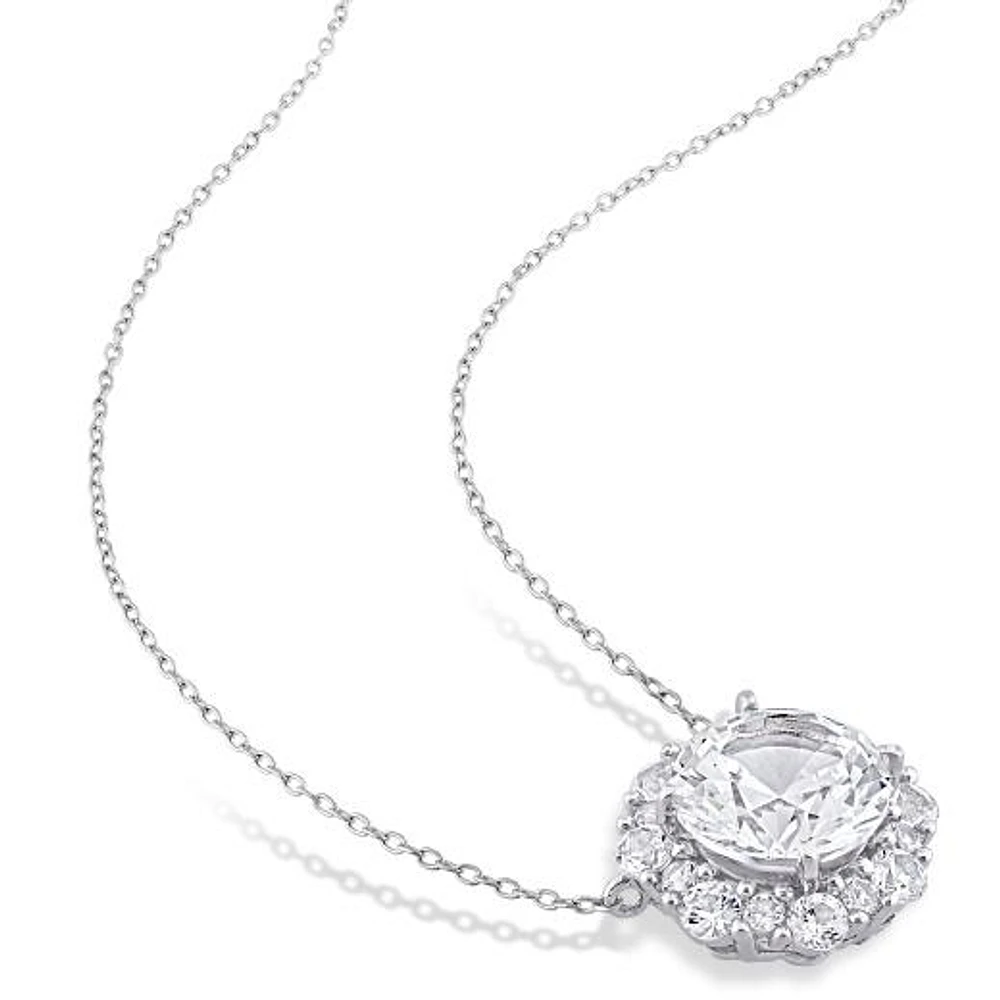 Julianna B 10K White Gold Created White Sapphire Pendant