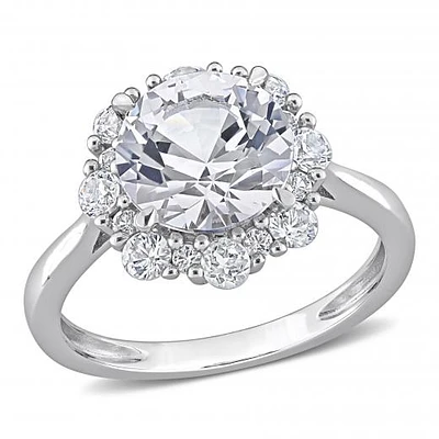Julianna B 10K White Gold Created Sapphire Ring