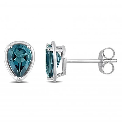Julianna B 14K White Gold London Blue Topaz Earrings