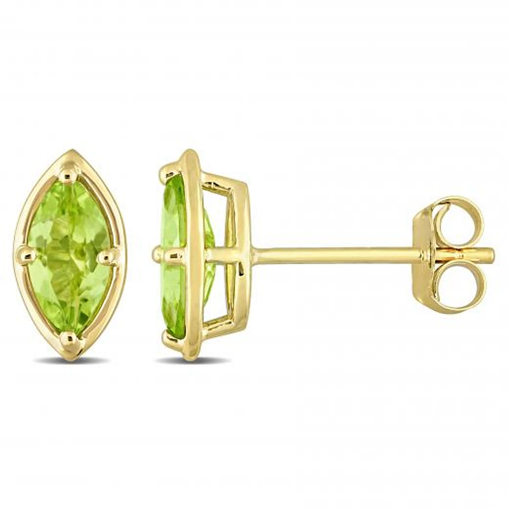Julianna B 14K Yellow Gold Peridot Stud Earrings