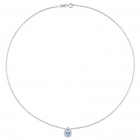 Julianna B 10K White Gold Sky Blue Topaz and White Topaz Necklace