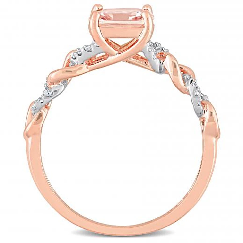 Julianna B 10K Rose Gold Morganite and Diamond Ring