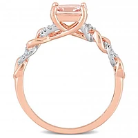 Julianna B 10K Rose Gold Morganite and Diamond Ring