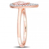 Julianna B Rose Plated Sterling Silver Morganite and White Topaz Ring
