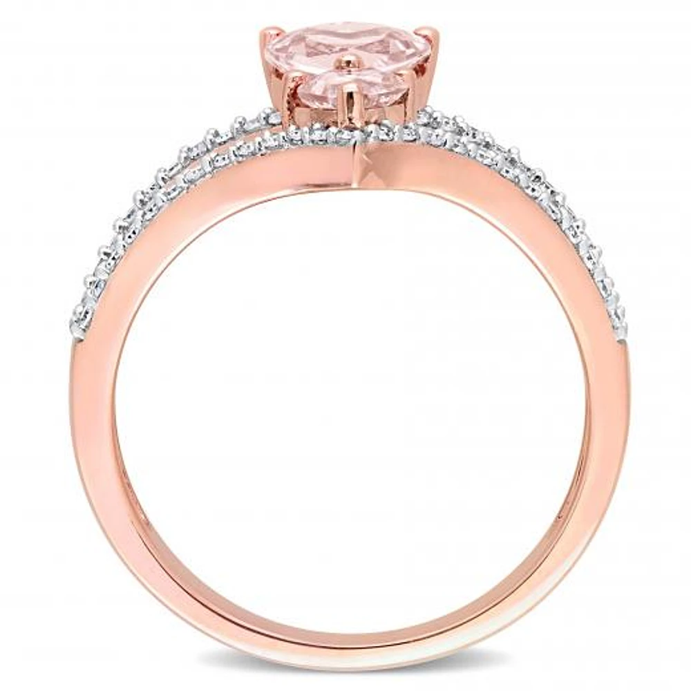 Julianna B 10K Rose Gold Morganite and Diamond Ring