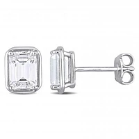 Julianna B Sterling Silver Created White Sapphire Stud Earrings