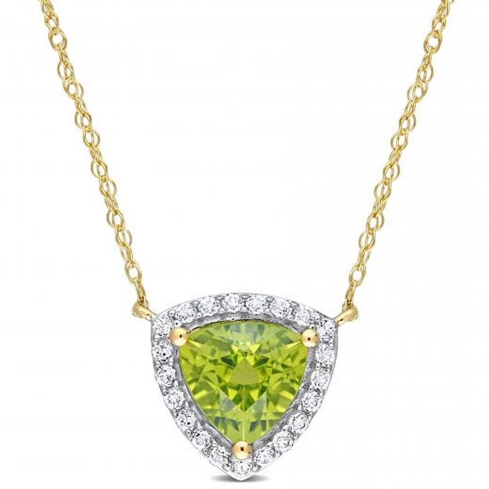 Julianna B 10K Yellow Gold Peridot and White Topaz Necklace