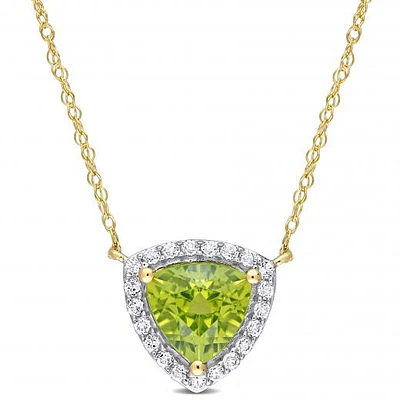 Julianna B 10K Yellow Gold Peridot and White Topaz Necklace