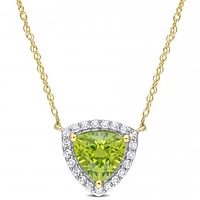 Julianna B 10K Yellow Gold Peridot and White Topaz Necklace