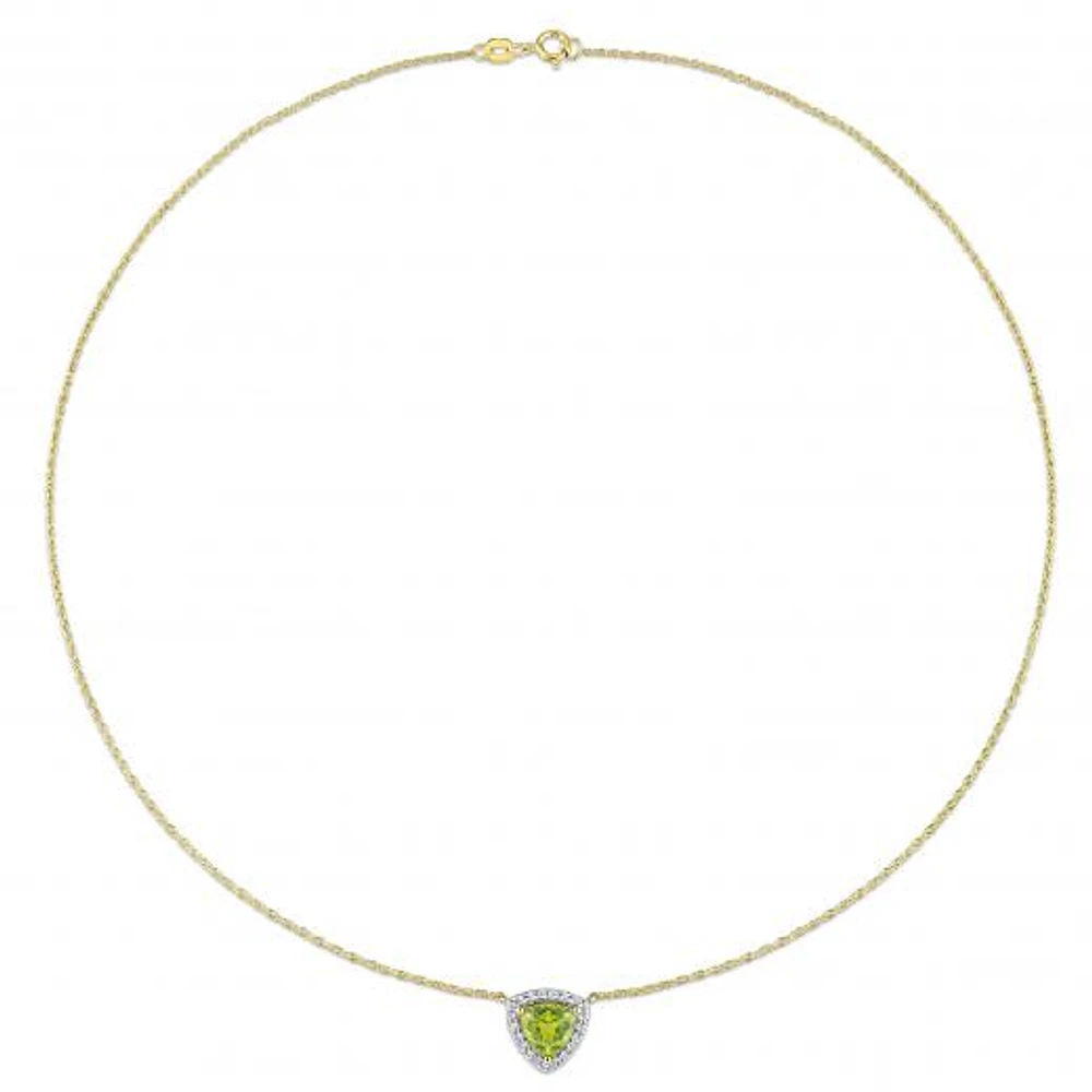 Julianna B 10K Yellow Gold Peridot and White Topaz Necklace