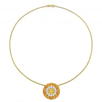 Julianna B Sterling Silver 18K Gold Plated Citrine and White Topaz 18" Pendant