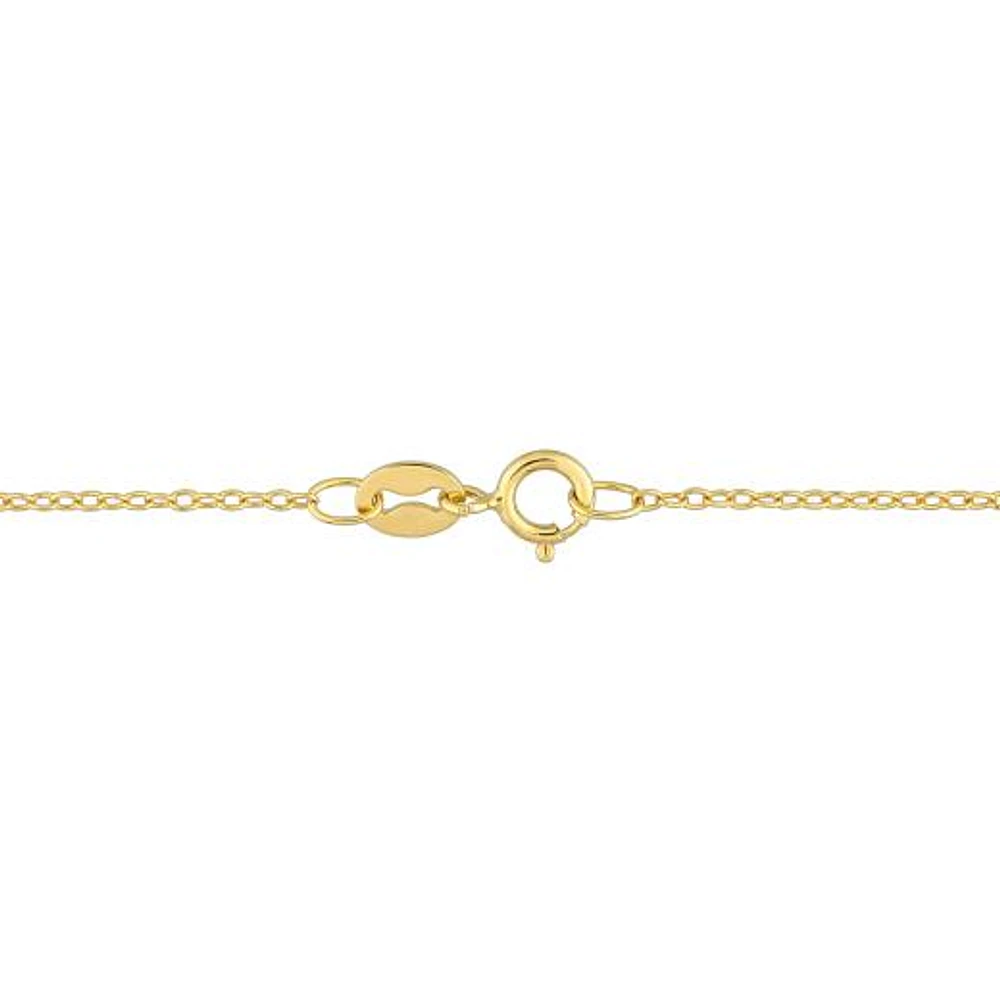 Julianna B Sterling Silver 18K Gold Plated Citrine 18" Circle Pendant