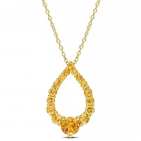 Julianna B Sterling Silver 18K Gold Plated Citrine 18" Teardrop Pendant