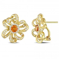 Julianna B Sterling Silver 18K Yellow Gold Plated Citrine & White Topaz Earring