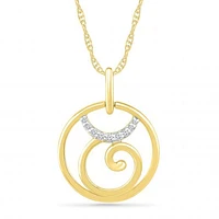 10K Yellow Gold Taurus Diamond Pendant
