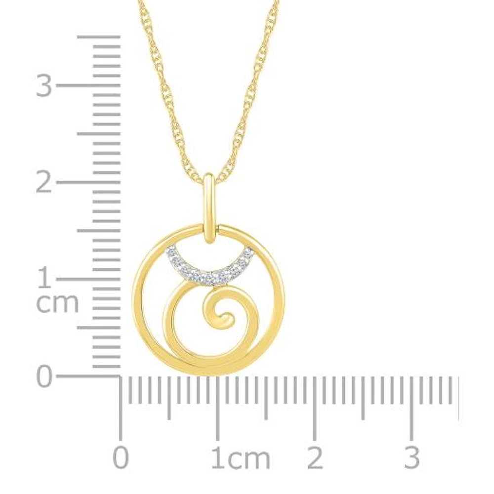 10K Yellow Gold Taurus Diamond Pendant