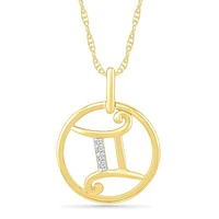 10K Yellow Gold Gemini Diamond Pendant