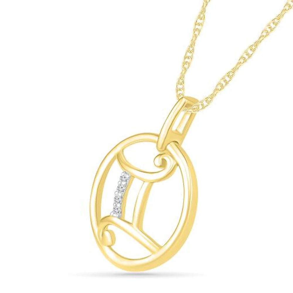 10K Yellow Gold Gemini Diamond Pendant