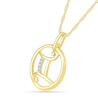 10K Yellow Gold Gemini Diamond Pendant