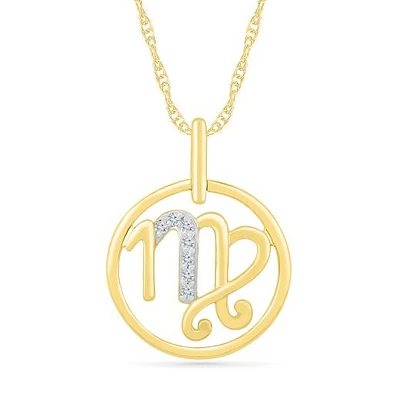 10K Yellow Gold Virgo Diamond Pendant