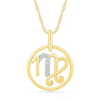 10K Yellow Gold Virgo Diamond Pendant