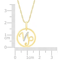 10K Yellow Gold Capricorn Diamond Pendant