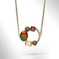 KORITE RADIANT Sterling Silver 18K Gold Plated Ammolite