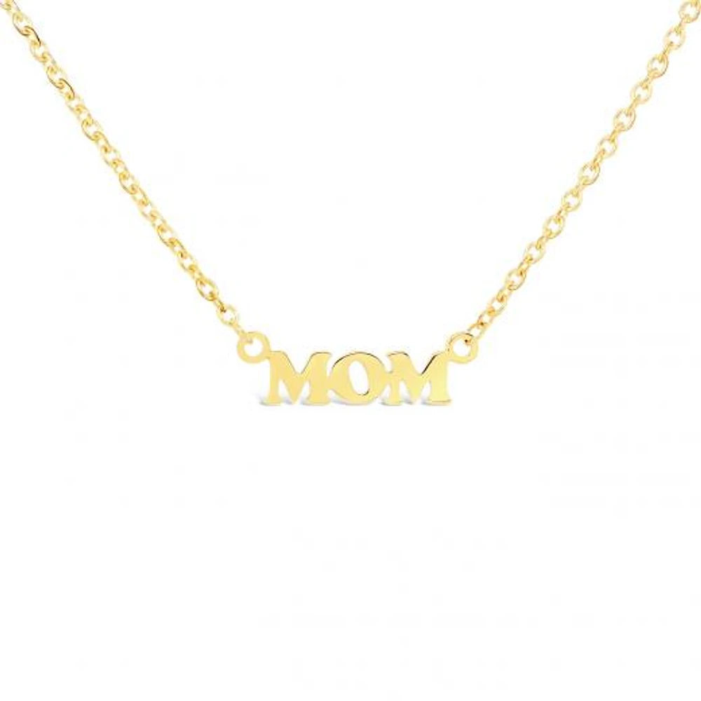 10K Yellow Gold 18" Mom Necklace