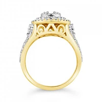 10K Yellow Gold 1.00CTW Diamond Oval Shaped Fashion Ring