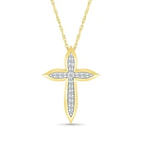 10K Yellow Gold 0.14CTW Diamond Cross Pendant