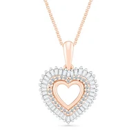 10K Rose Gold 0.29CTW Diamond Heart Pendant