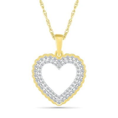 10K Yellow Gold 0.29CTW Diamond Heart Pendant