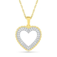 10K Yellow Gold 0.29CTW Diamond Heart Pendant