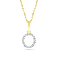 10K Yellow Gold & Diamond "O" Initial Pendant