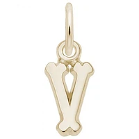 10K Yellow Gold Initial V Pendant
