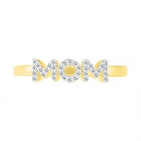 10K Yellow Gold Diamond Mom Ring
