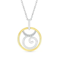 Sterling Silver 10K Yellow Gold Taurus Diamond Pendant
