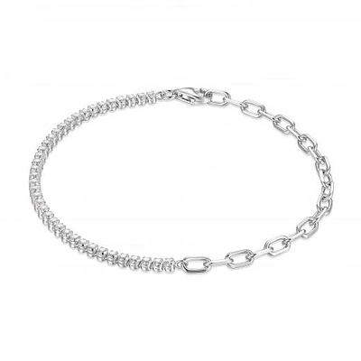Reign Half and Half Tennis Link Chain Bracelet