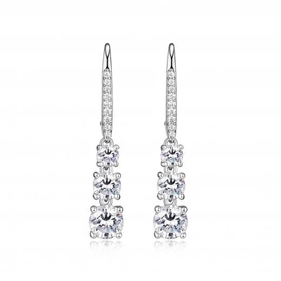 Reign Diamondlite Graduated Triple Stones Earrings
