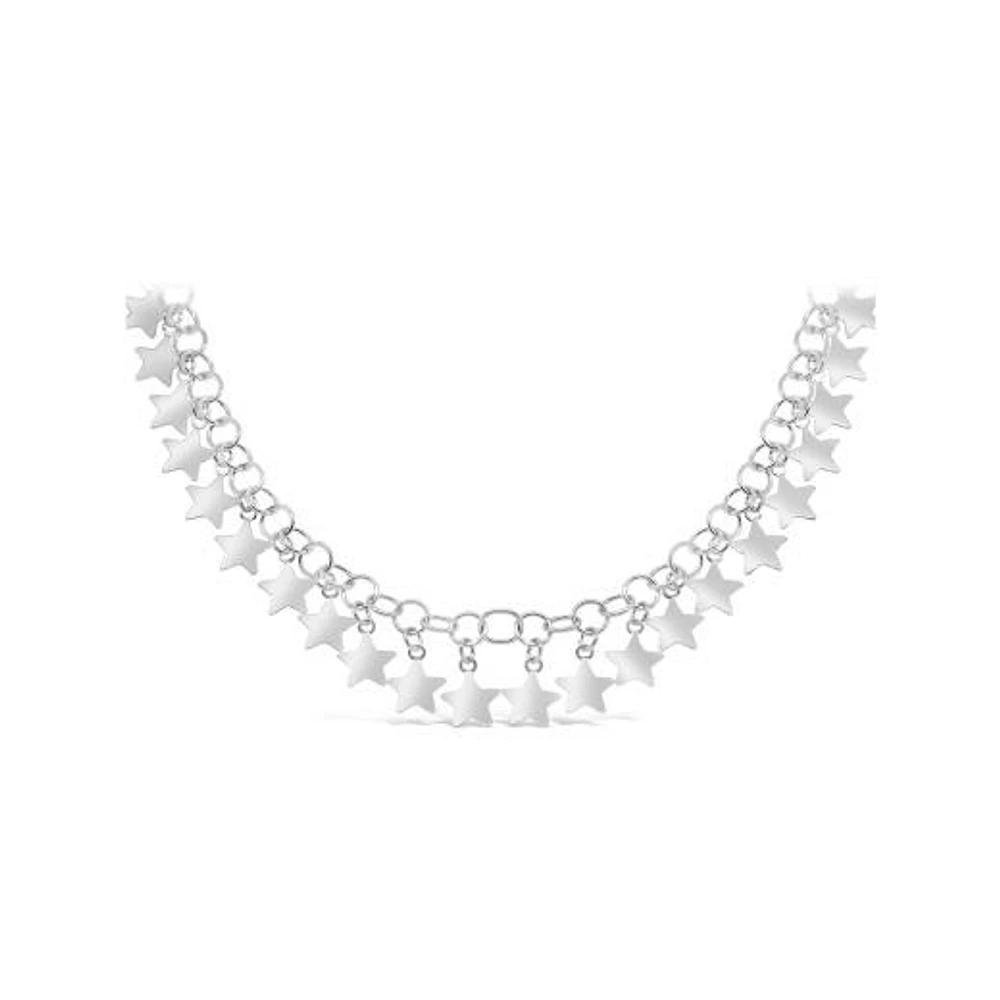 Sterling Silver 16.5" + 2.5" Extension Star Necklace