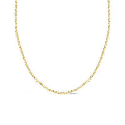 10K Yellow Gold 20" 1.50M Adjustable Wheat Chain