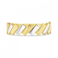 10K Yellow & White Gold Bar Ring