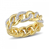 Julianna B Yellow Plated Sterling Silver 0.25CTW Diamond Link Ring
