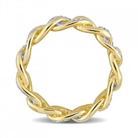 Julianna B Yellow Plated Sterling Silver 0.25CTW Diamond Link Ring